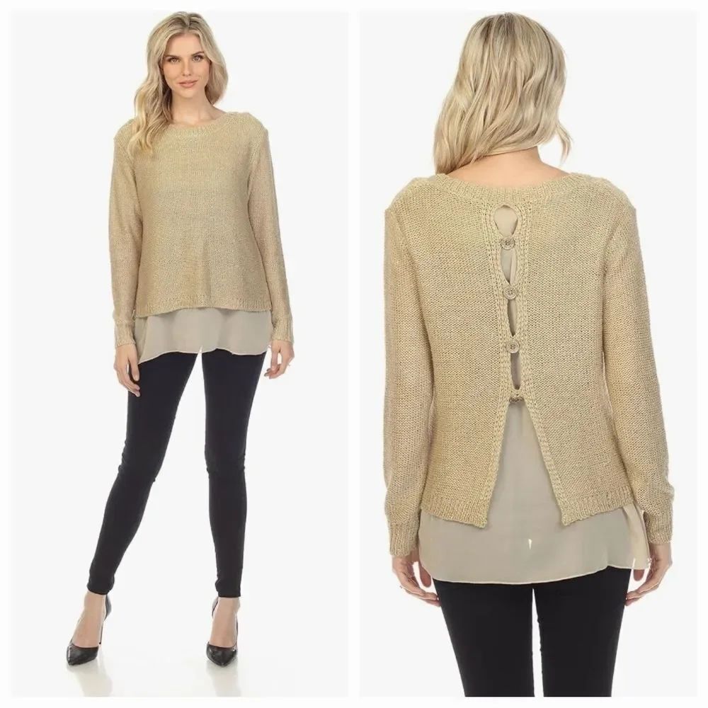 🍑Selfie Couture by Trendology Tan Asymmetric Sweater Small
